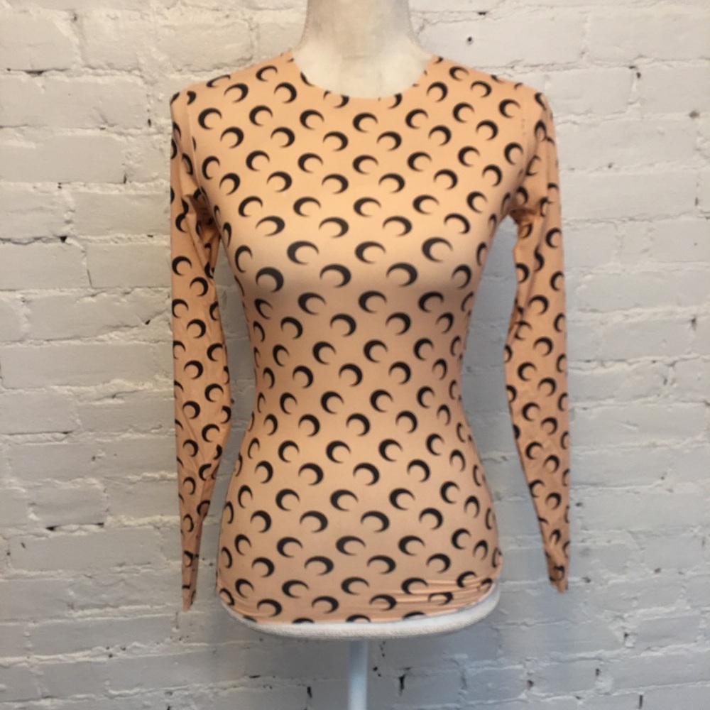 Marine Serre moon jersey second skin top tans size m